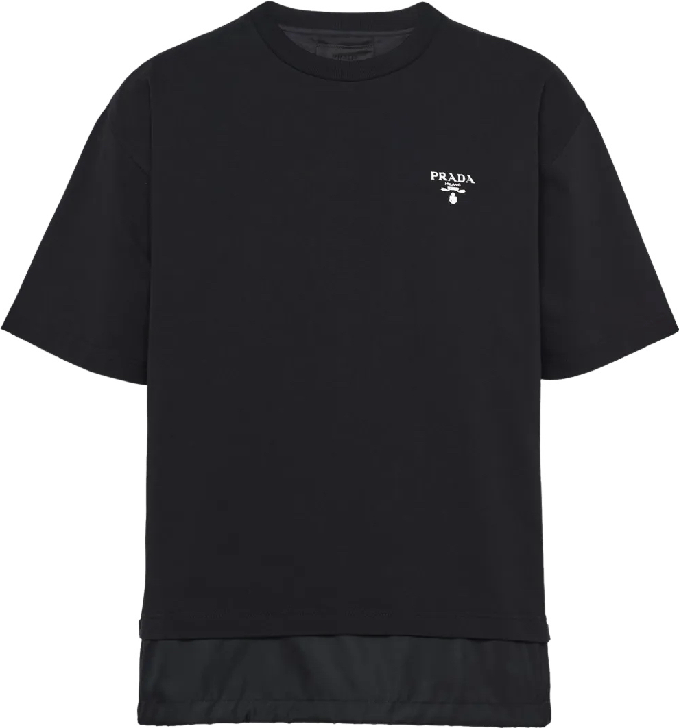 t’logo-print panelled T-shirt PRD