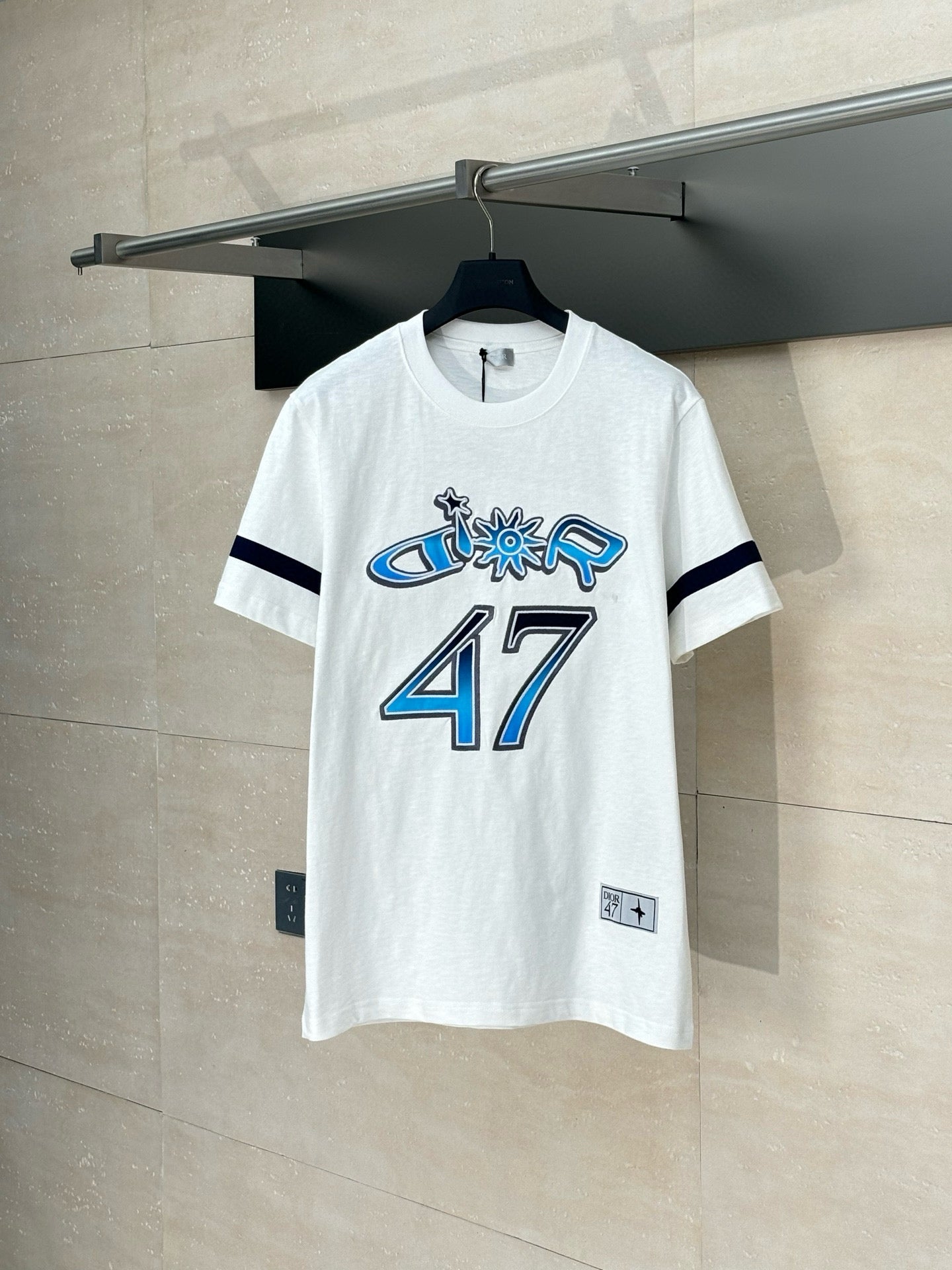 T-shirt CD AND LEWIS HAMILTON, coupe relax Jersey flammé de coton blanc