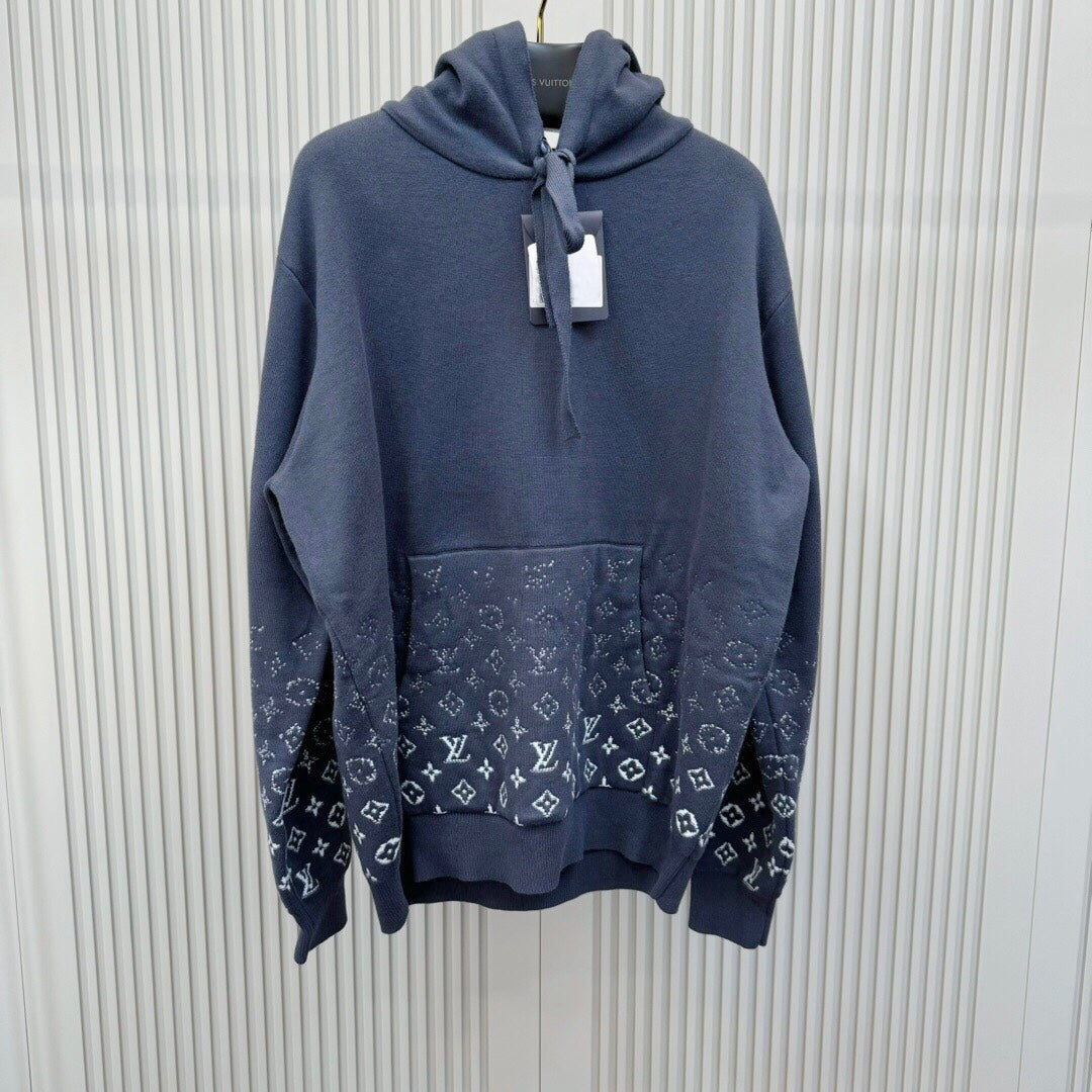 Sweatshirt à capuche en coton Monogram Gradient lv