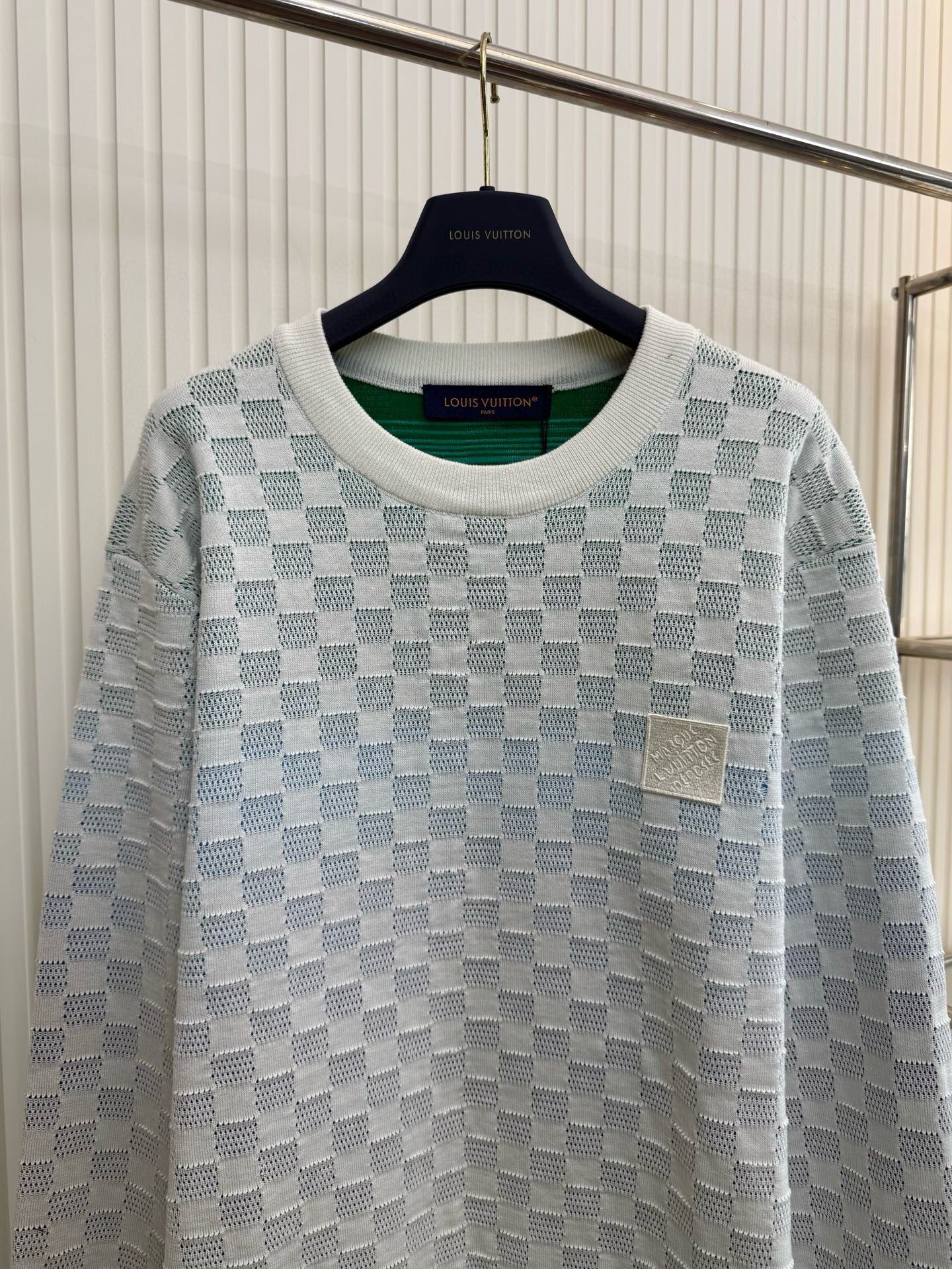 Sweat lv Damier Gradient Jacquard Pullover Multicolor