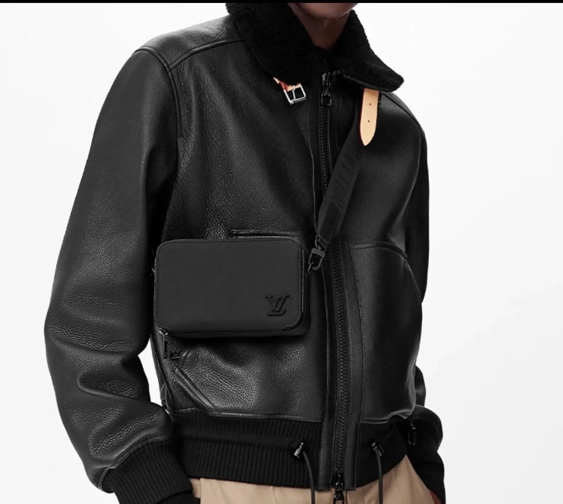 Veste Lv FULL CUIR LEATHER VRAI LEATHER BLACK