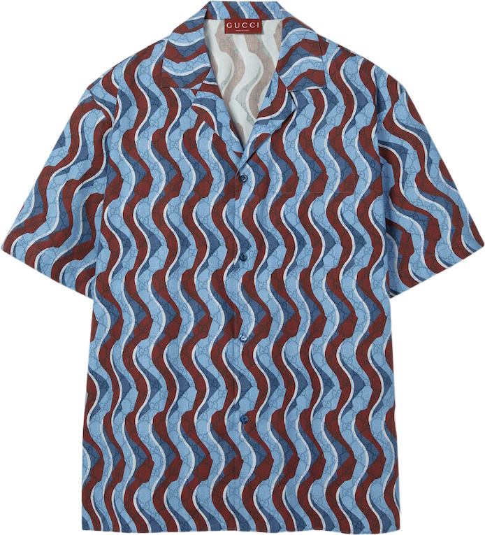 PRINTED COTTON POPLIN SHIRT GG