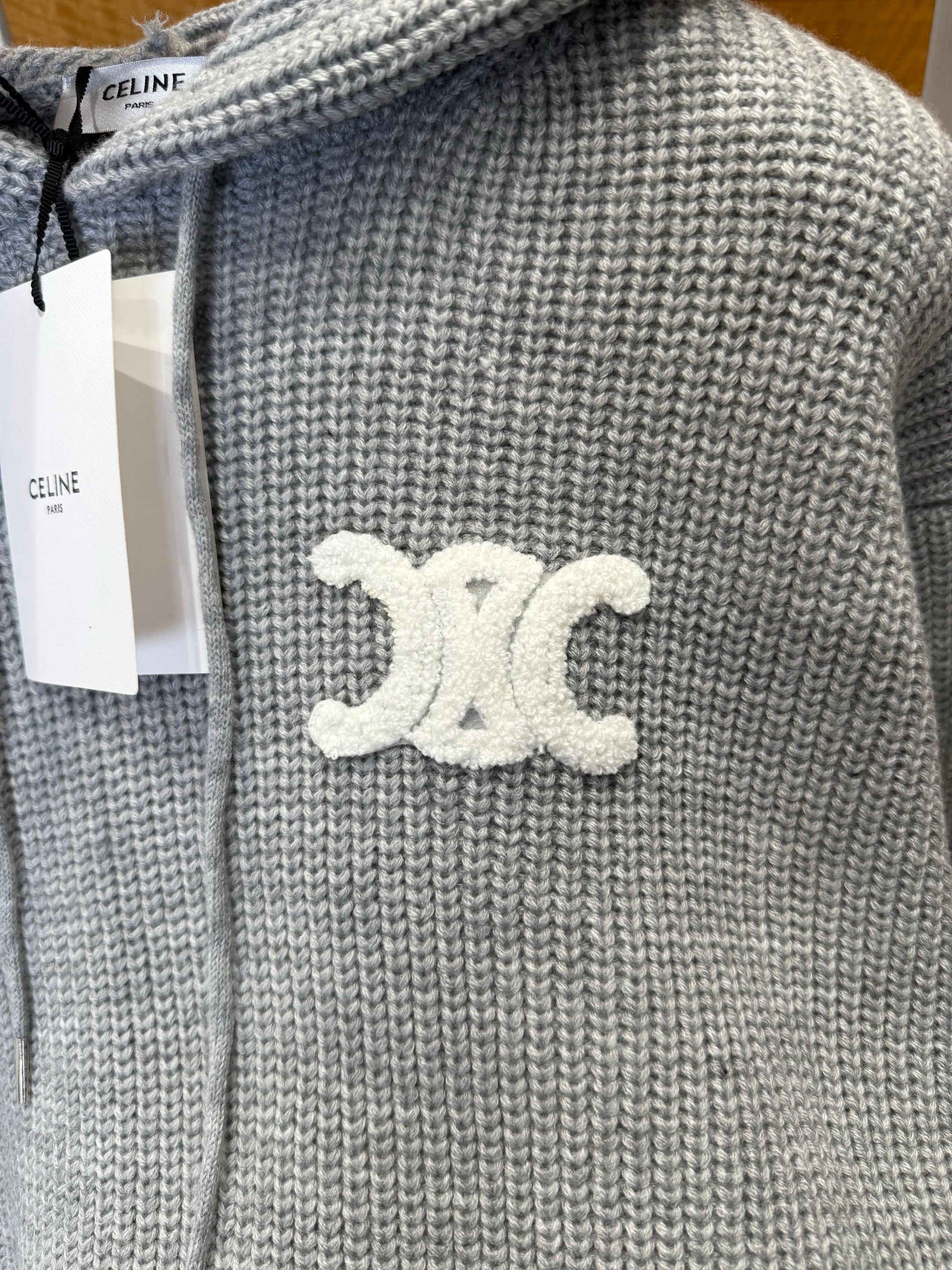 Pull capuche laine côtelé Celin