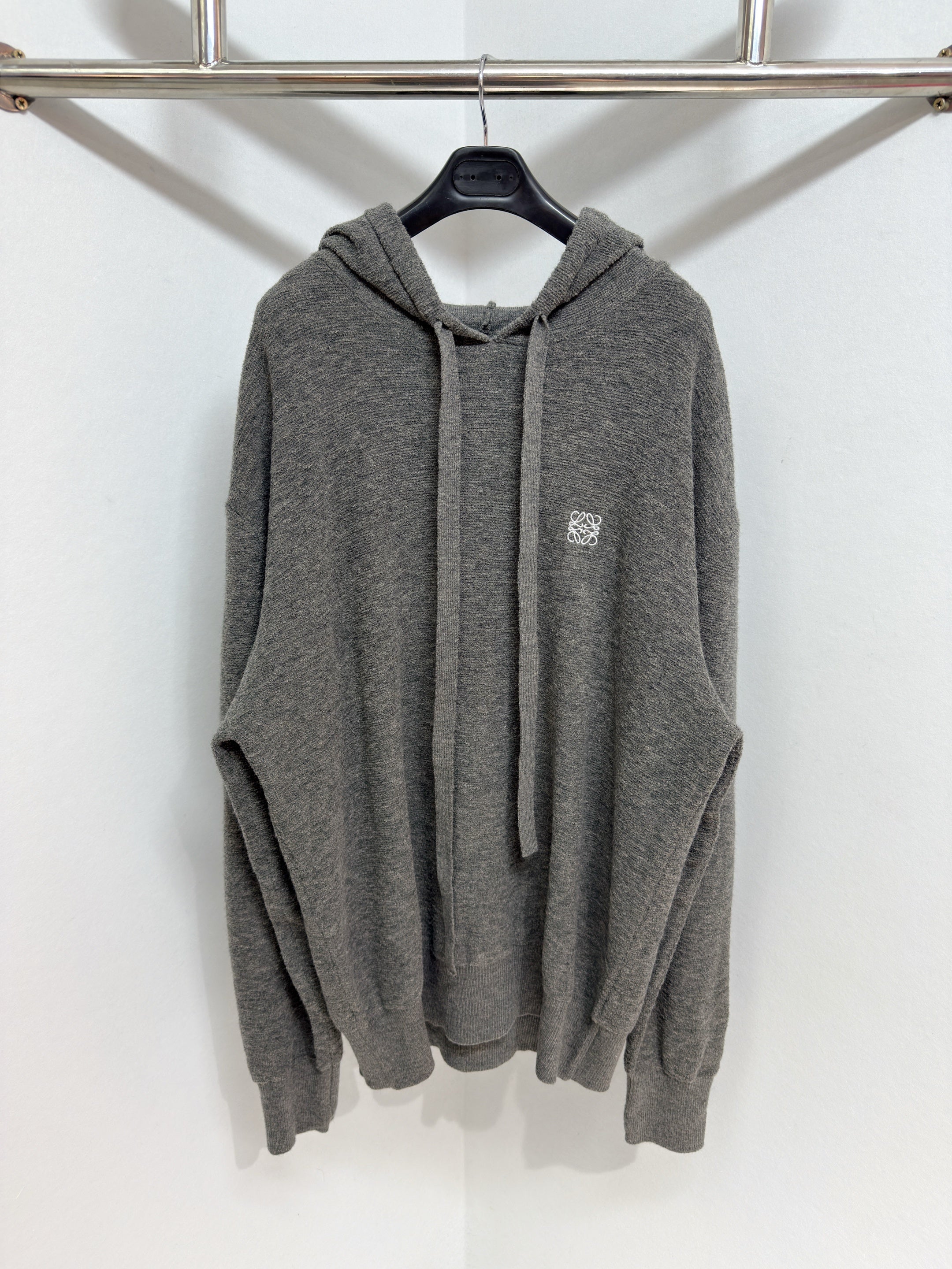 Sweat à capuche en laine Loew gris 10/10