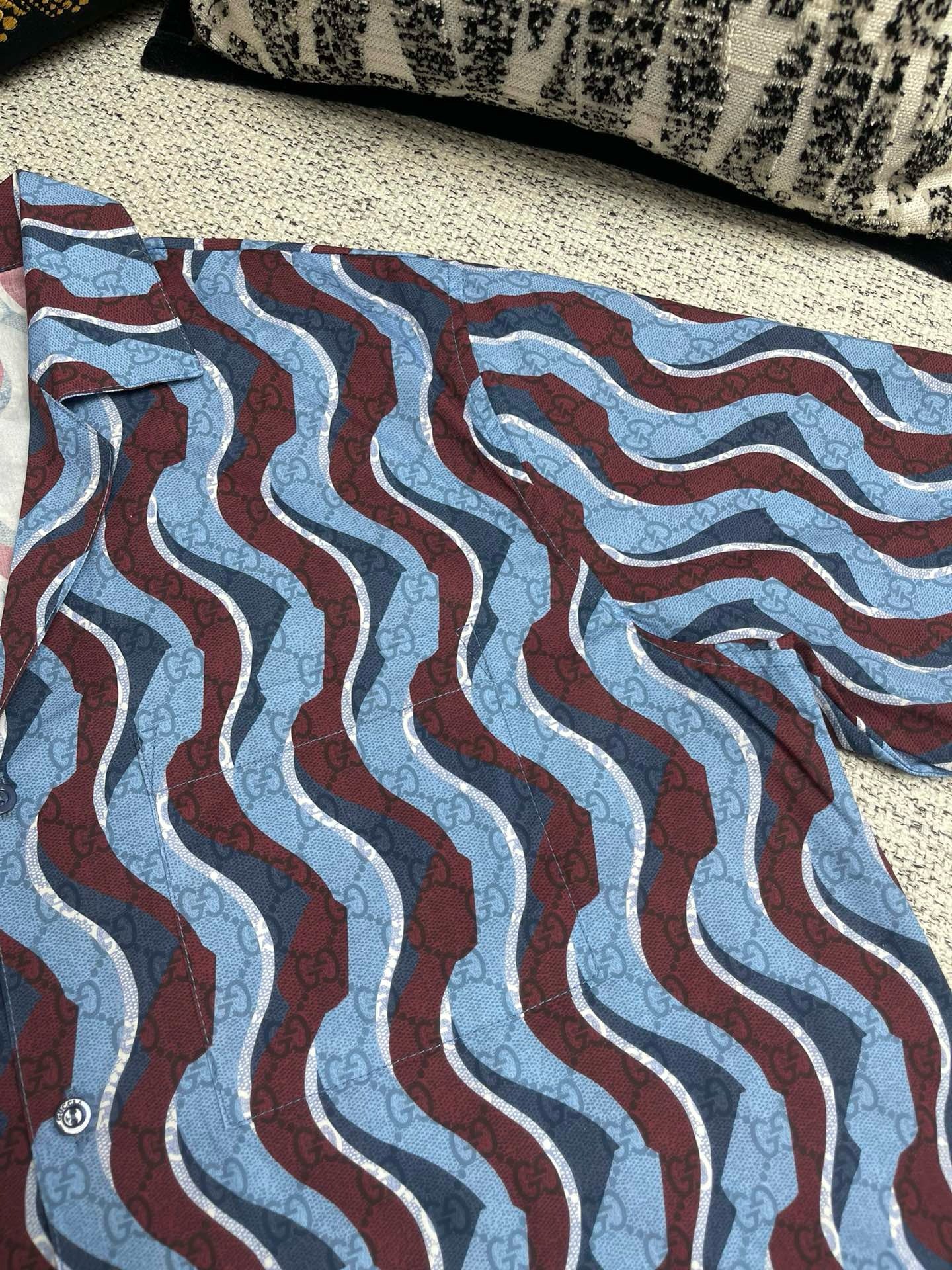 PRINTED COTTON POPLIN SHIRT GG