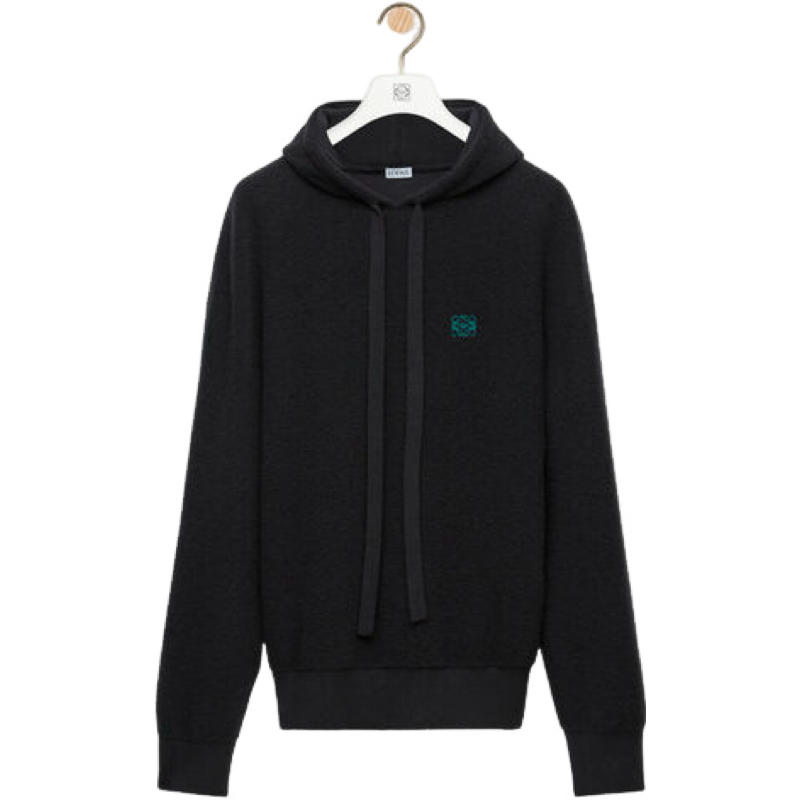 Sweat à capuche en laine Loew bleu nuit 10/10