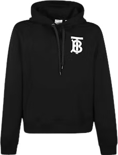 Brb Monogram Motif Coton Cordon De Serrage Sweat À Capuche Noir