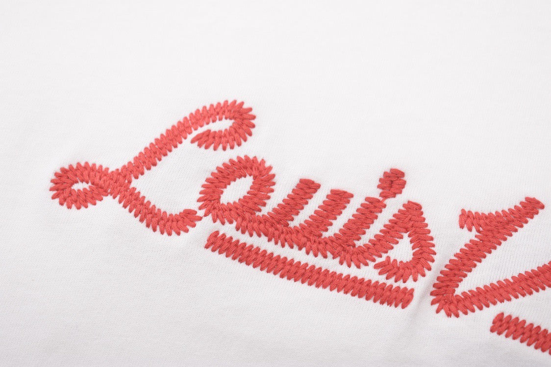 LV x NGO white embroidered funnel neck t-shirt