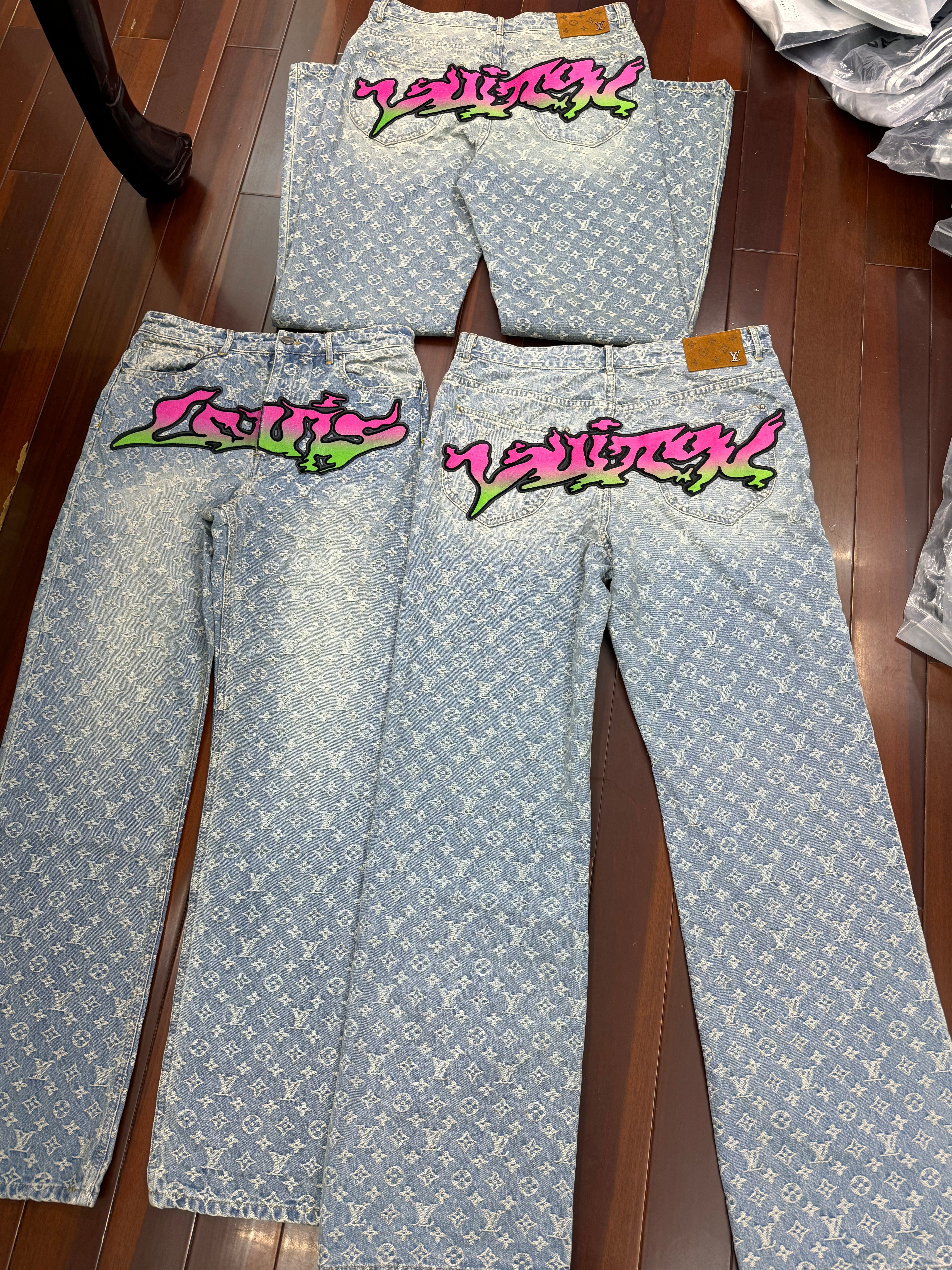 Jean Lv baggy denim facture