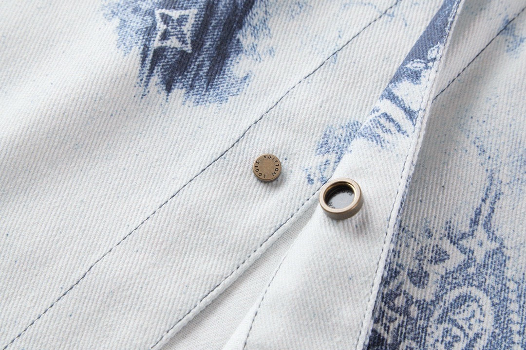 Monogram Bandana Sleeved Denim Shirt Lv