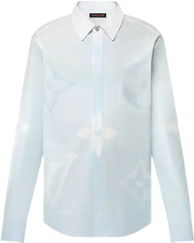 Chemise lv manches longues imprimée Monogram en popeline