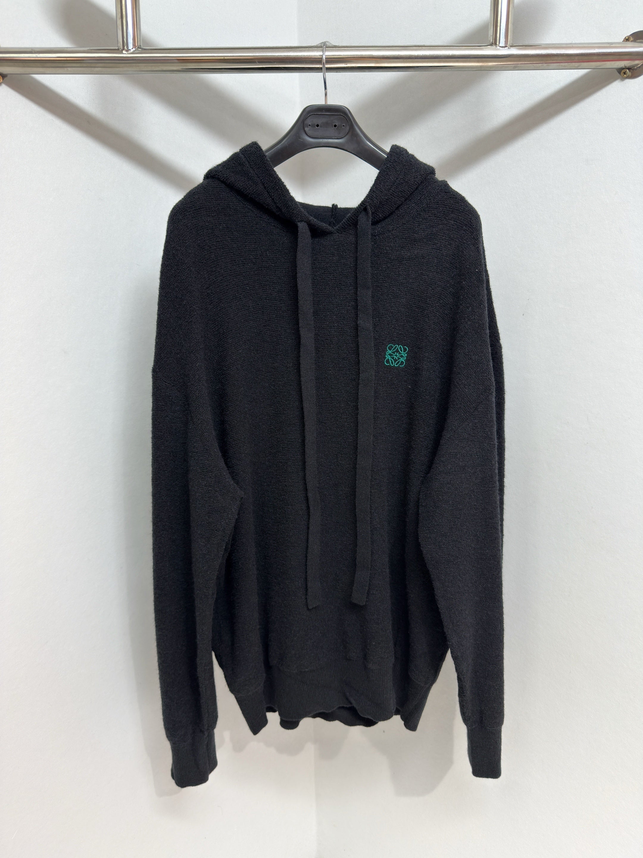 Sweat à capuche en laine Loew bleu nuit 10/10