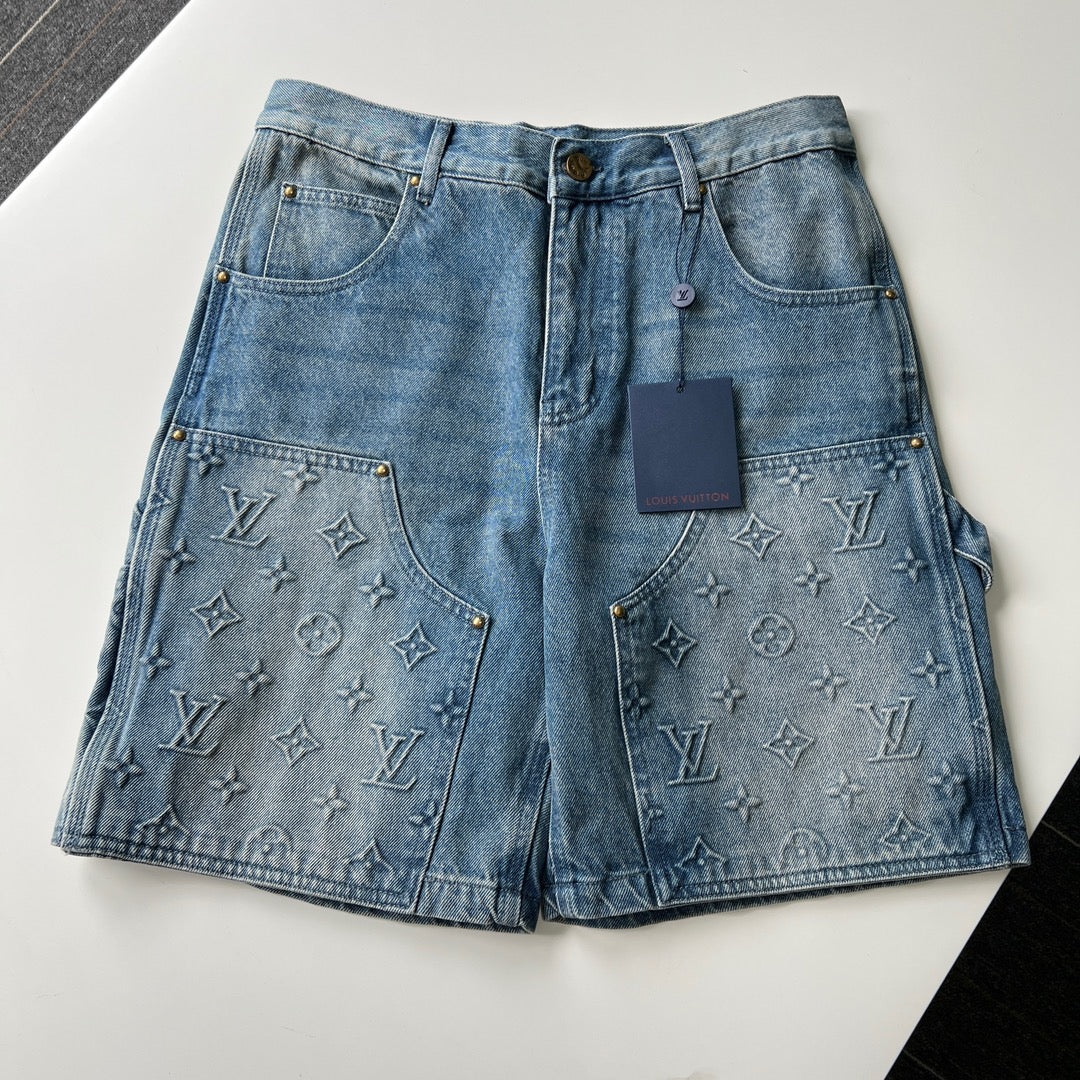 LV CARPENTIER DENIM SHORT BLUE