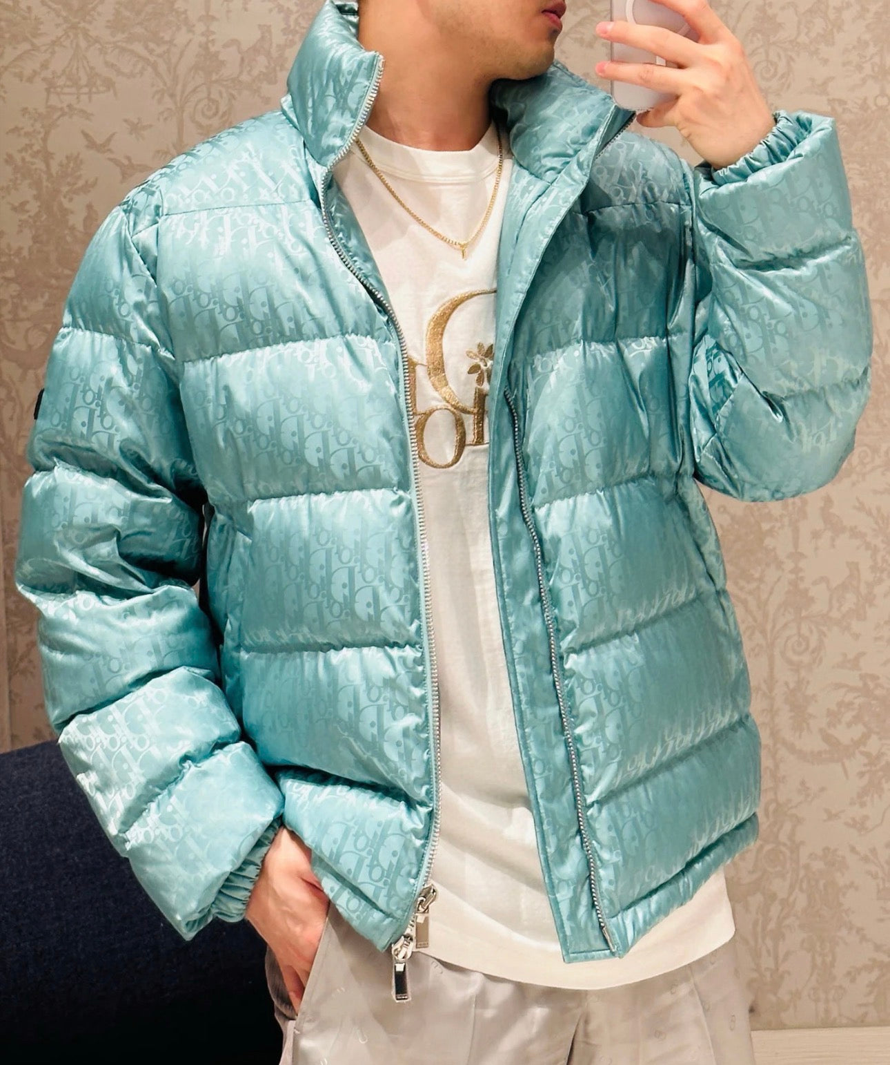 Doudoune CD oblique vert facture 10/10