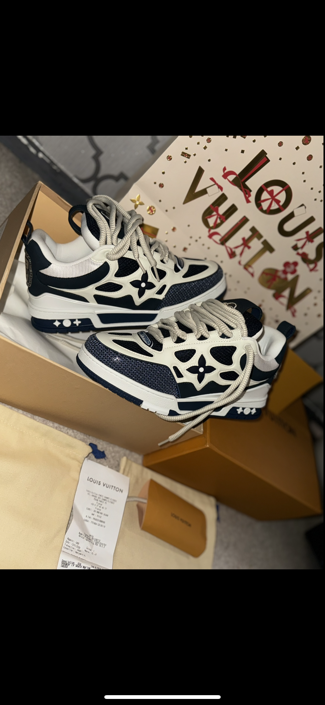 Sneakers Lv Skate bleu 10/10 facture