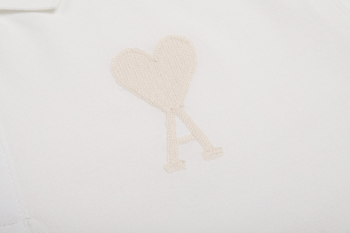 Polo blanc à petit logo ami de cœur blanc