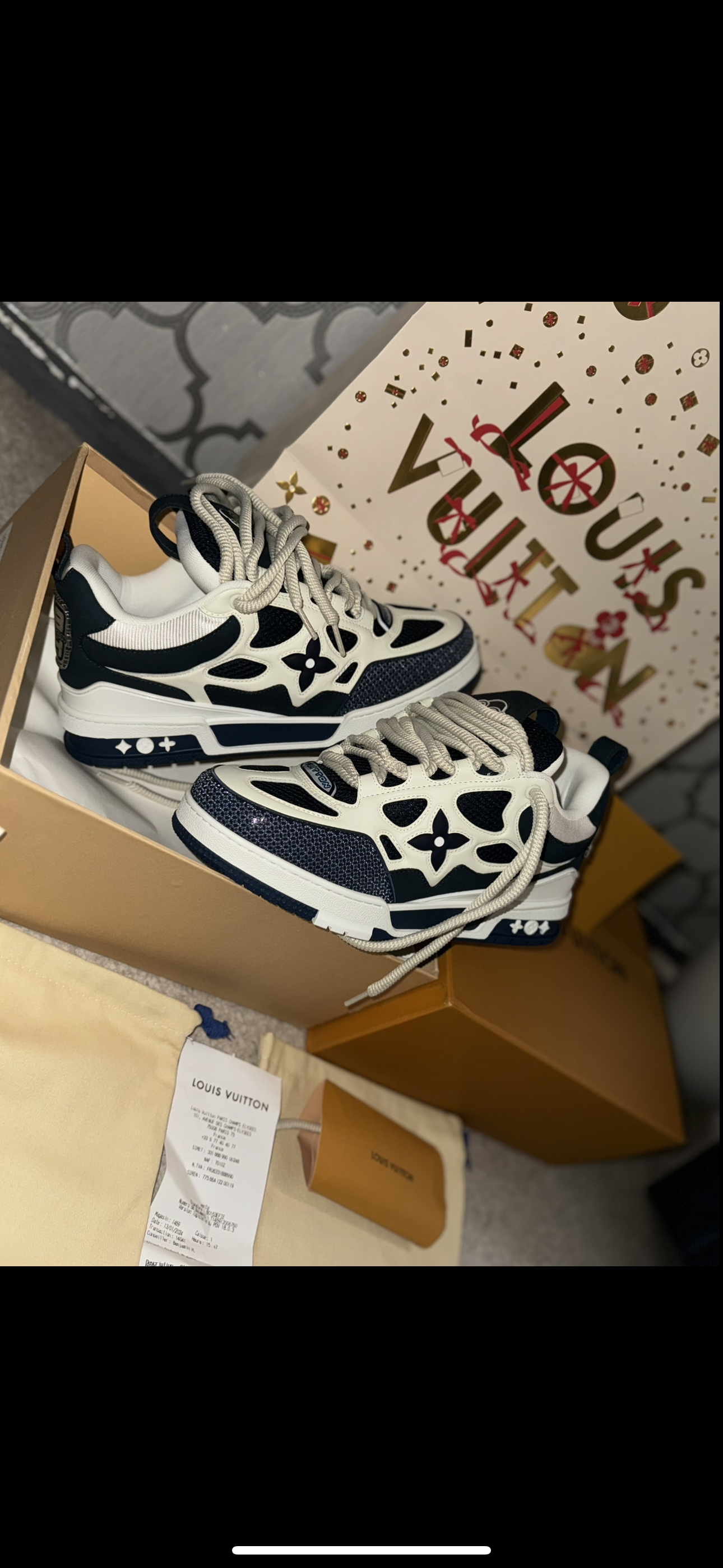 Sneakers Lv Skate bleu 10/10 facture