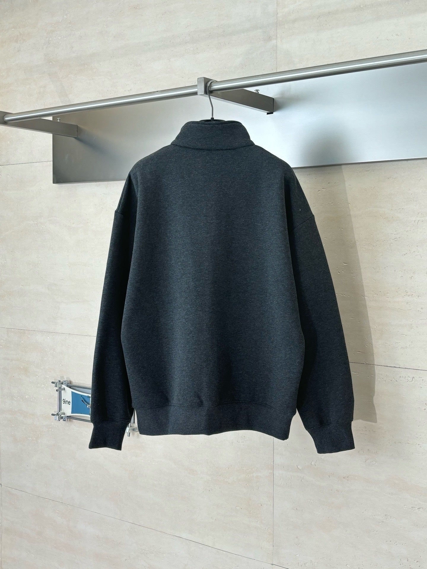 Sweatshirt demi-zippé CD Icon Molleton de coton gris foncé