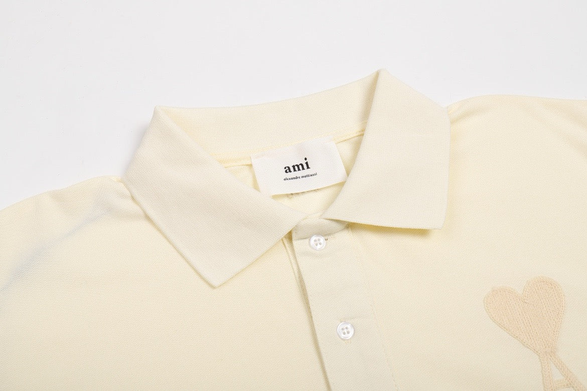 Polo beige à petit logo ami de cœur beige