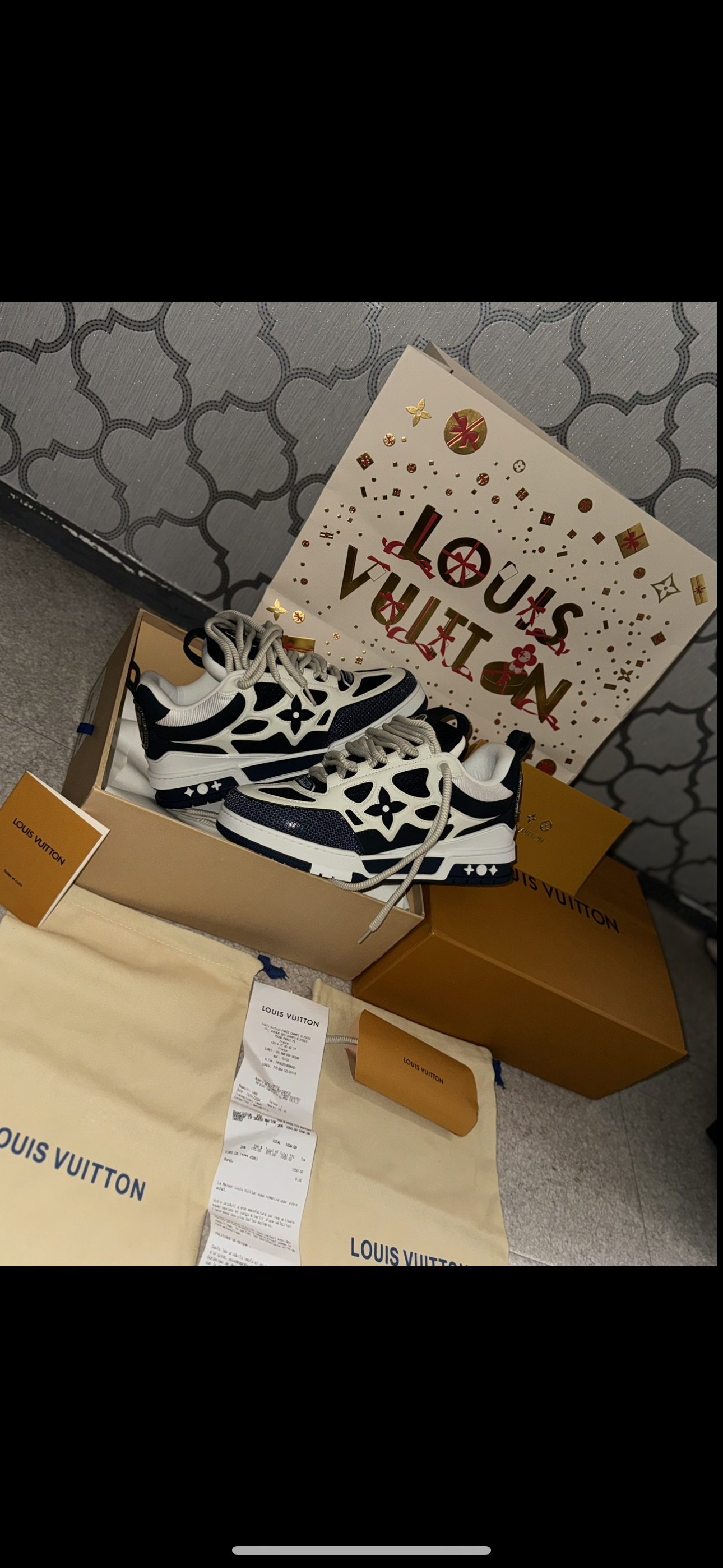 Sneakers Lv Skate bleu 10/10 facture