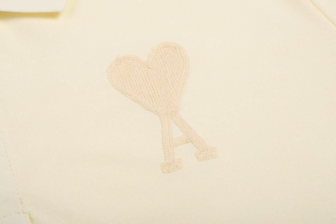 Polo beige à petit logo ami de cœur beige