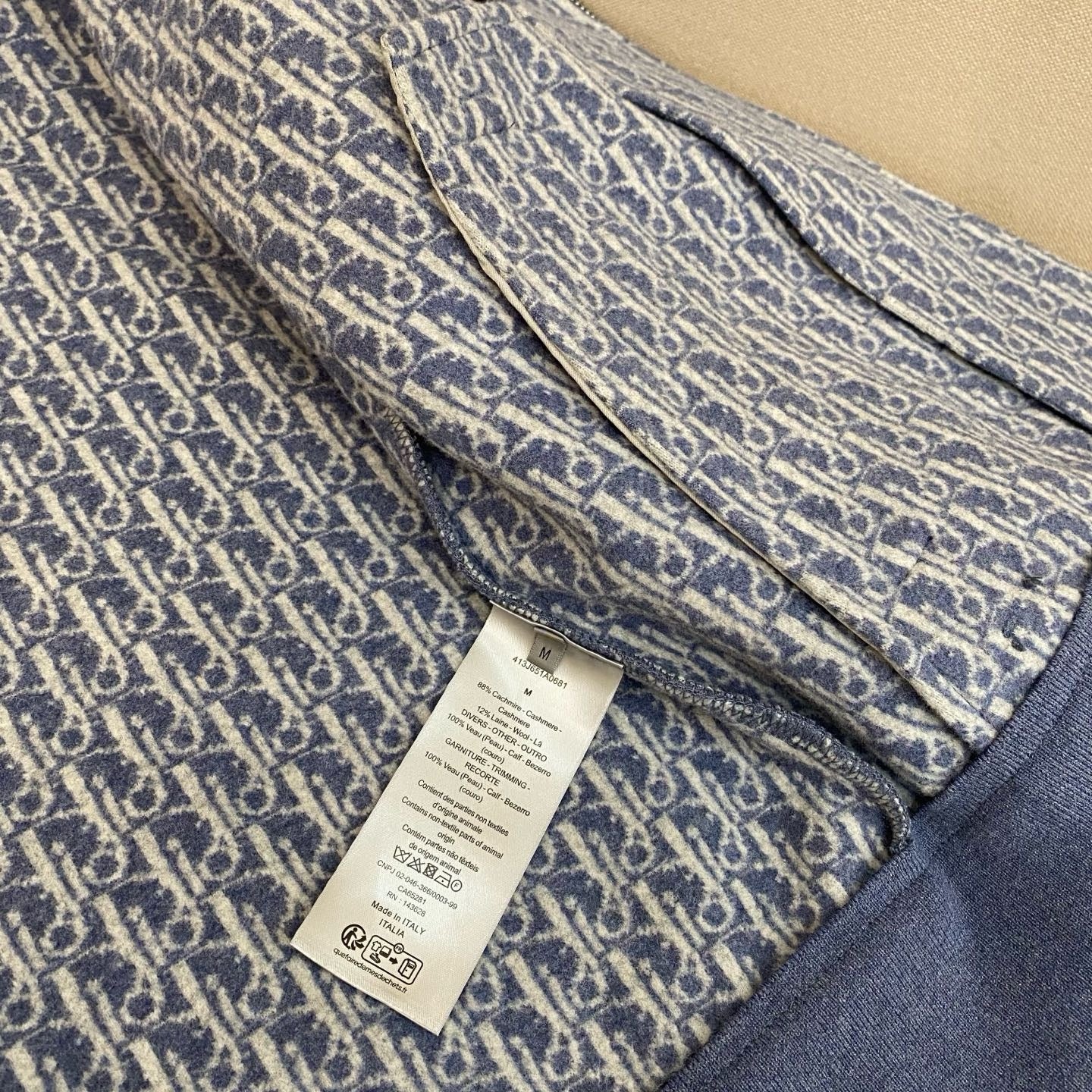 survêtement à capuche CDMaille de coton et cachemire bleu marine
