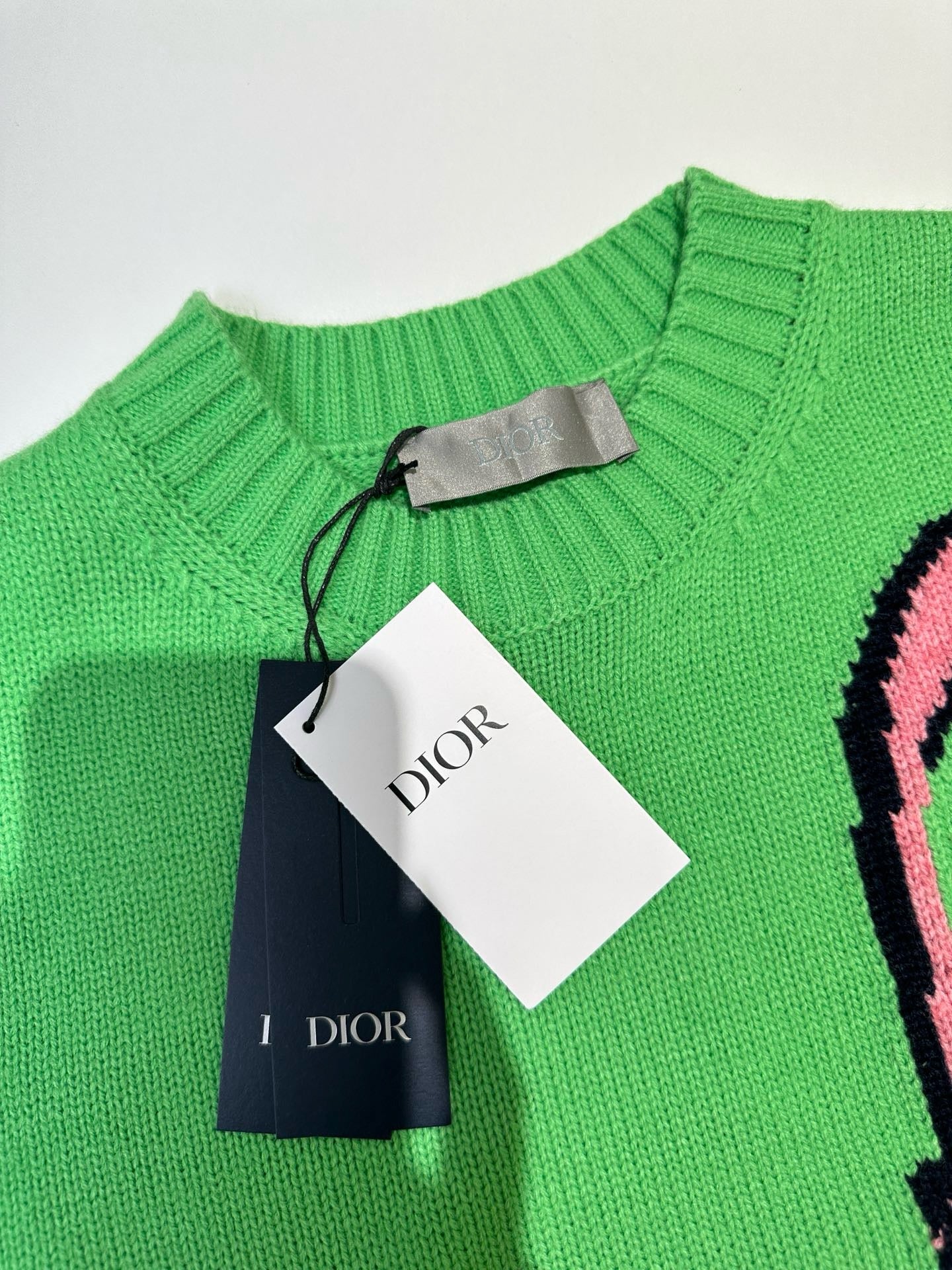 Pull CD AND LEWIS HAMILTON Intarsia de laine vierge et cachemire verts