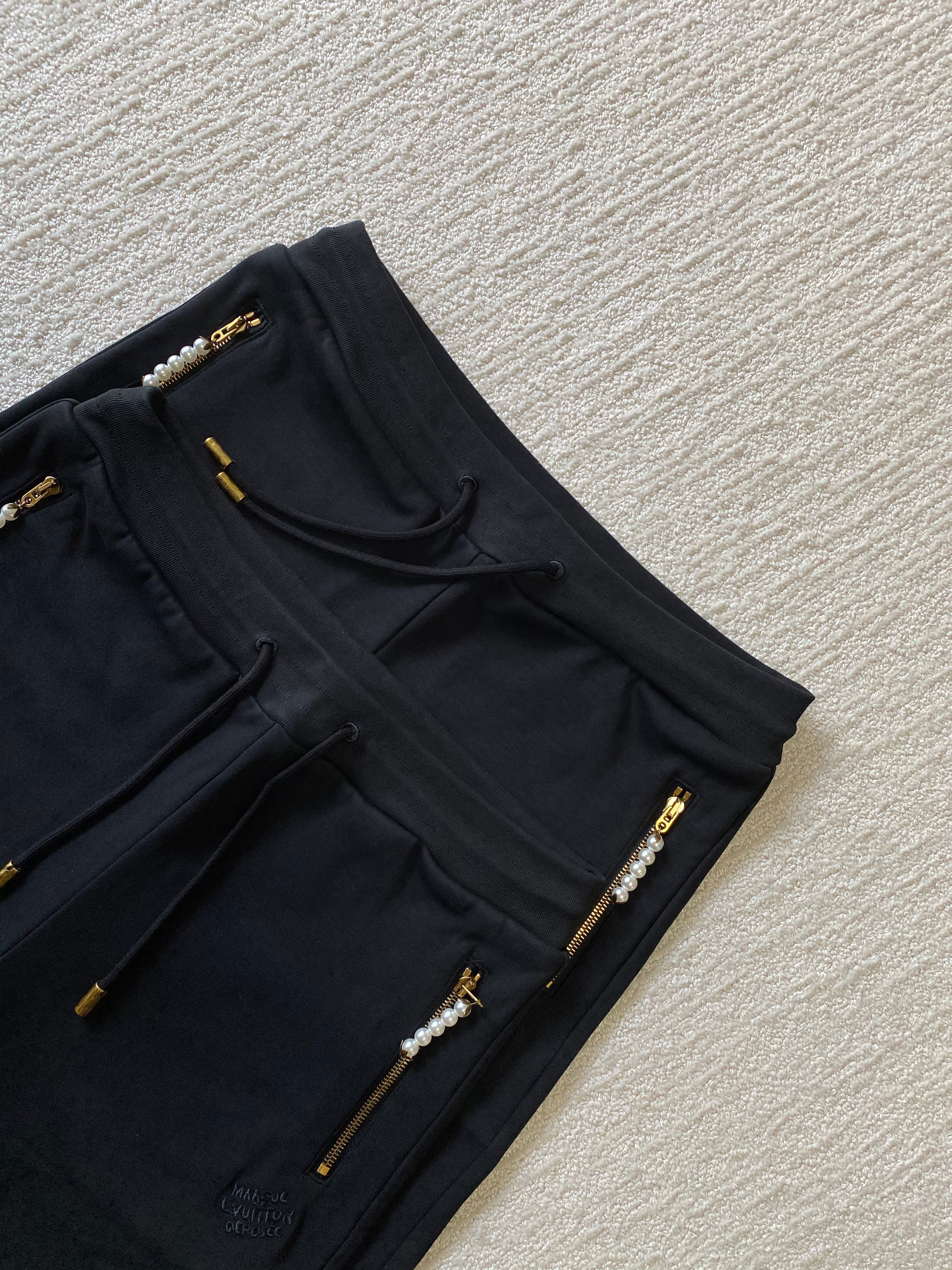 LV embroidered jersey shorts