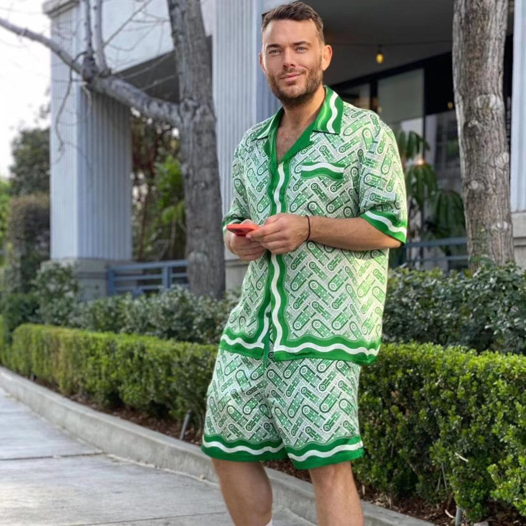 Short Casa B silk green