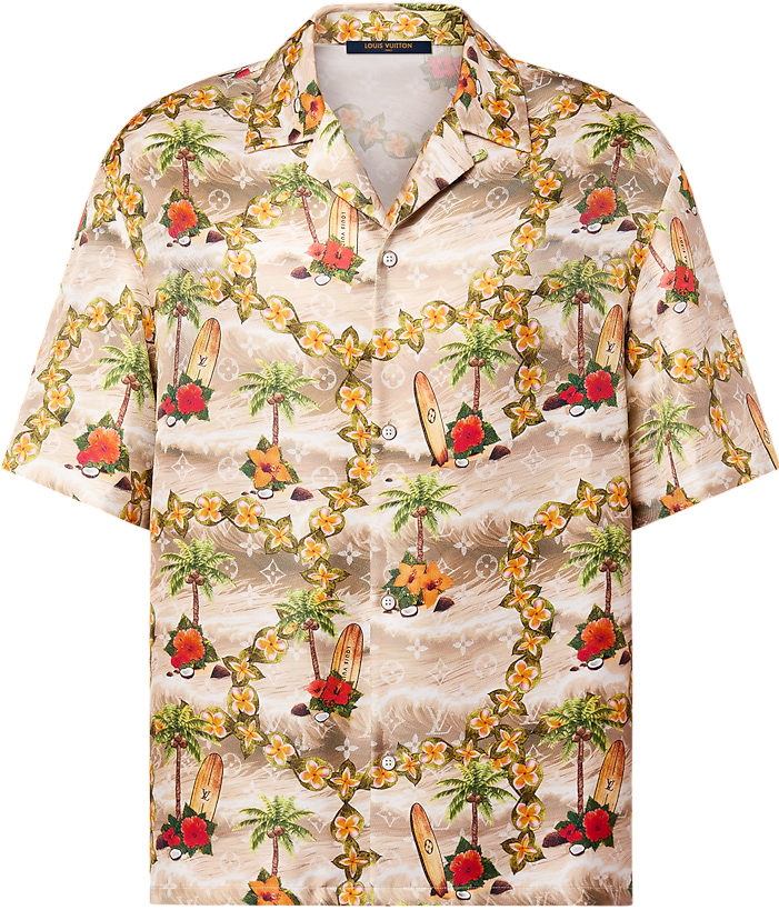 Ensemble Chemise lv manches courtes Monogram en soie