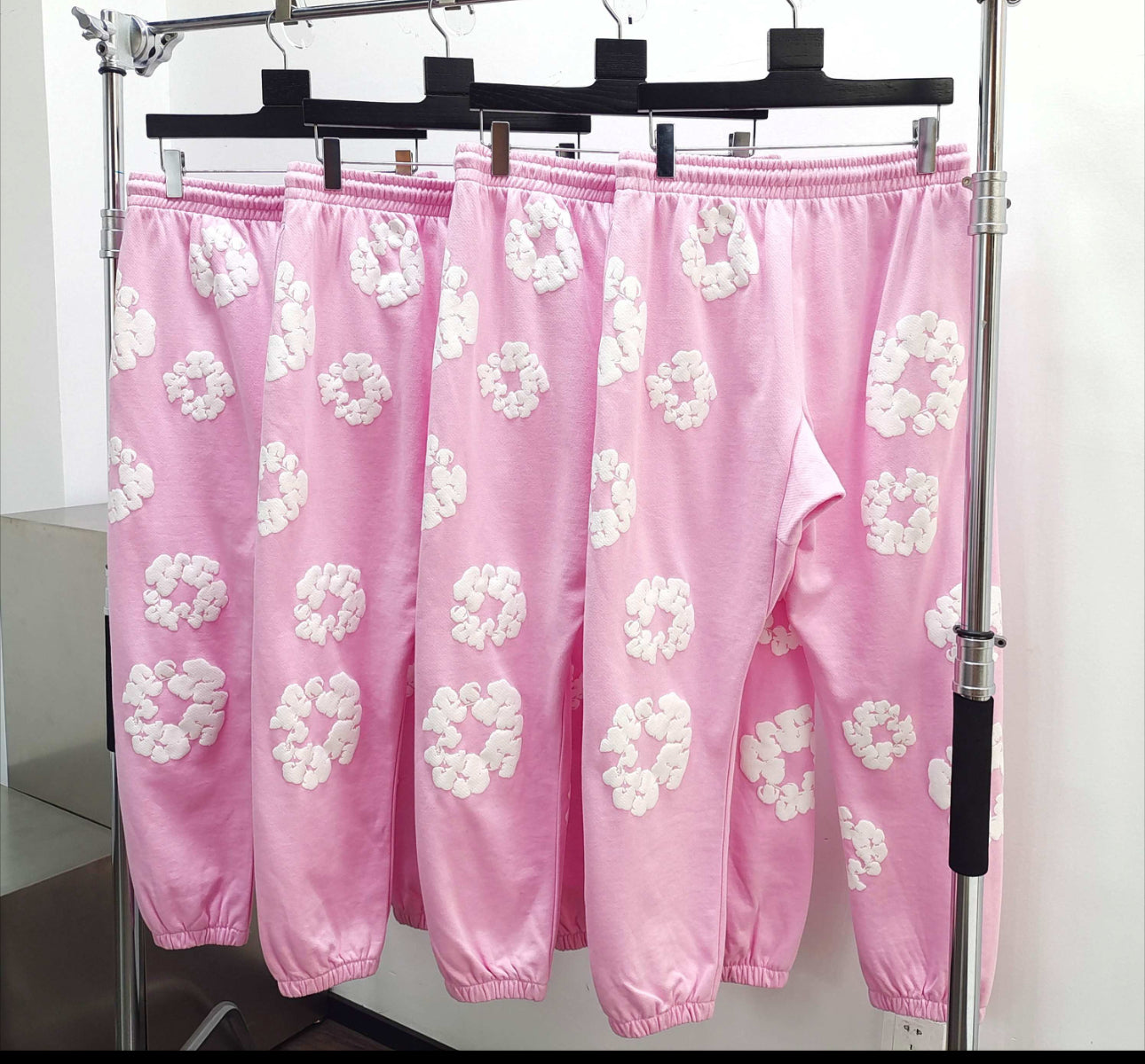 Denim Trs - pantalon en Coton à imprimé graphique - rose