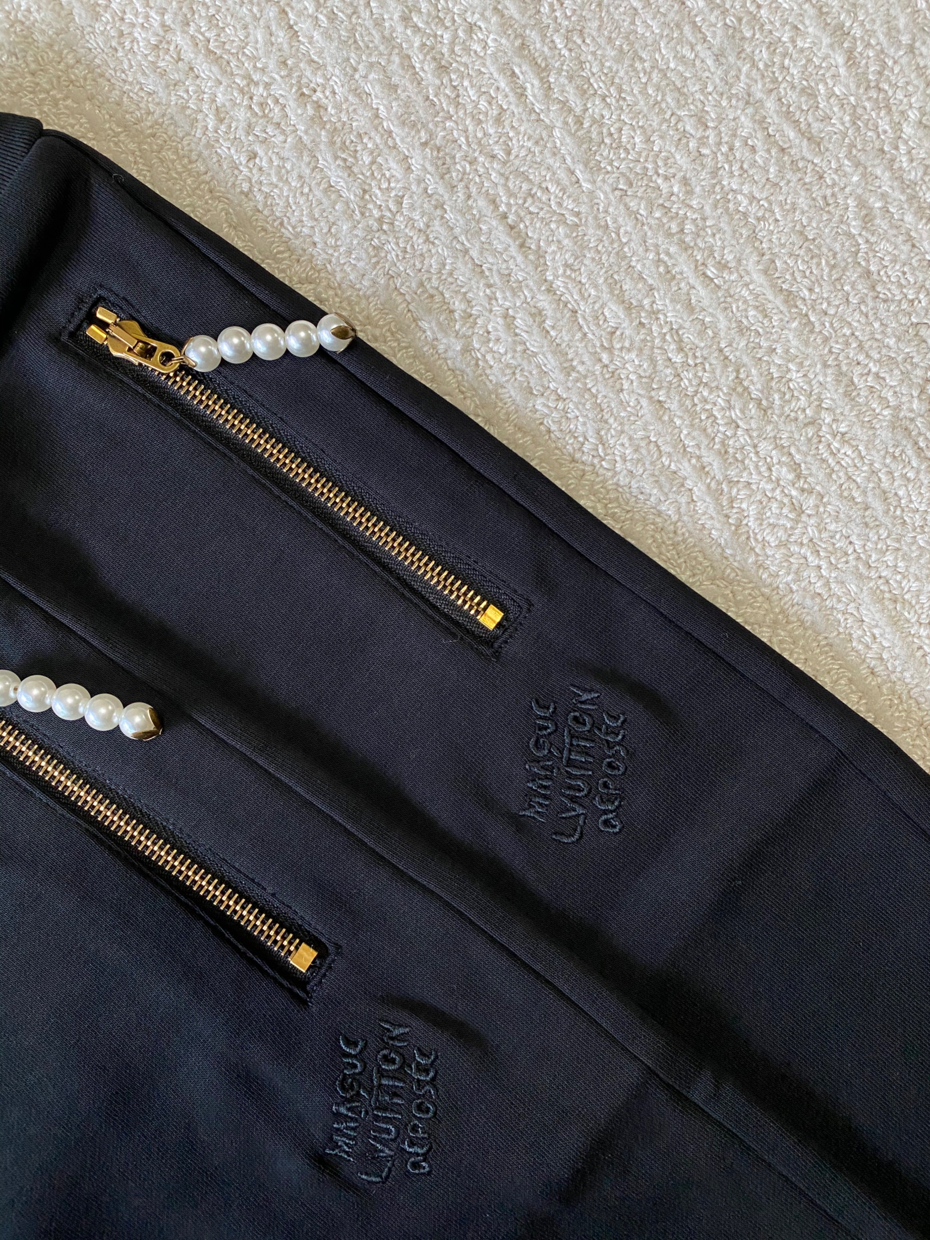 LV embroidered jersey shorts