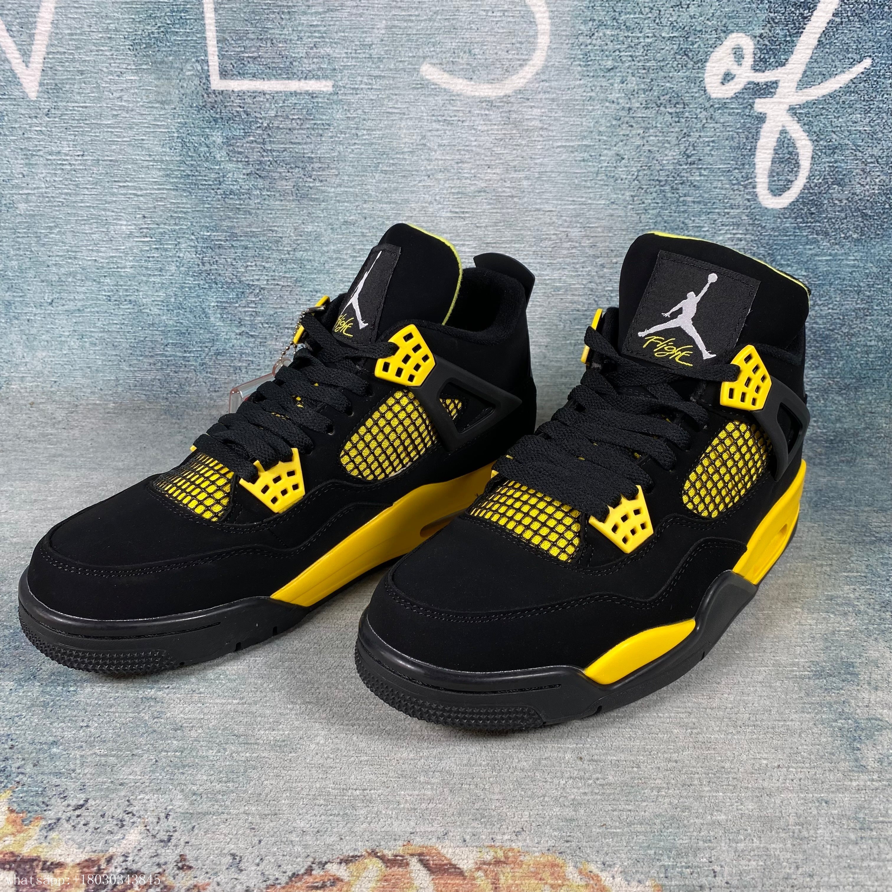 AJ4 Jordan 4 Retro black yellow 1:1 STOCK X AUTHENTIFICATION ✔️