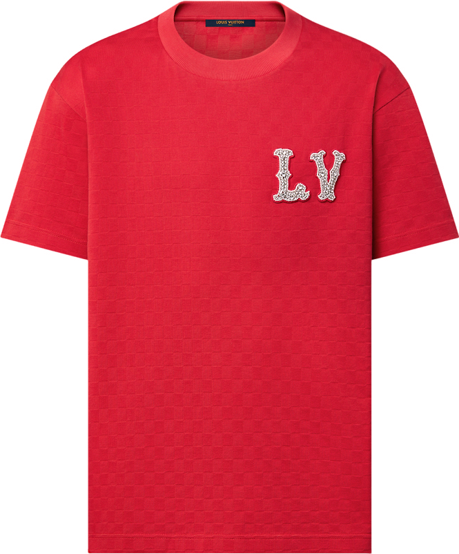 Tee-shirt à patch LV brodé en coton piqué