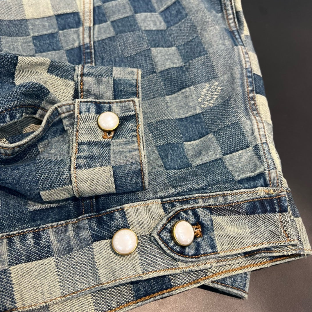 Veste blouson denim lv monogram