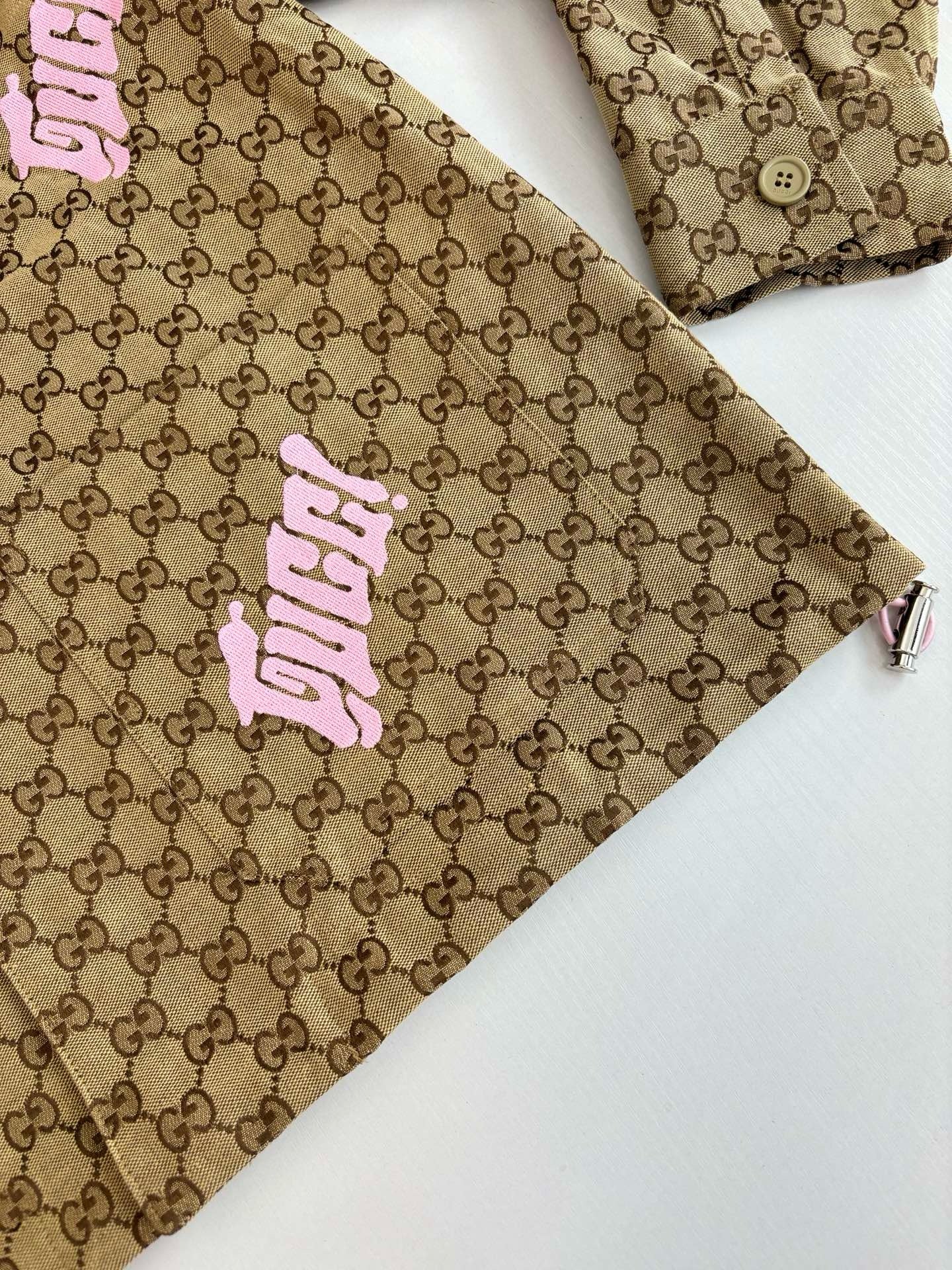 Veste en toile en mélange de lin avec broderie GG