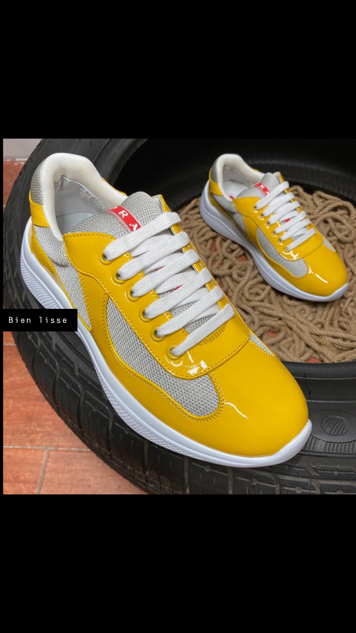 Sneakers Prd America ´ s Cup tissu bike lisse yellow