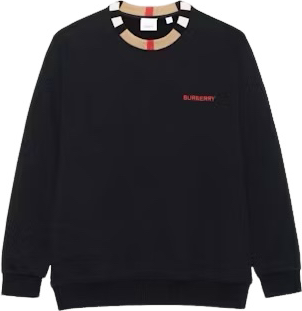 Brb Sweatshirt en coton à rayures Icon Noir