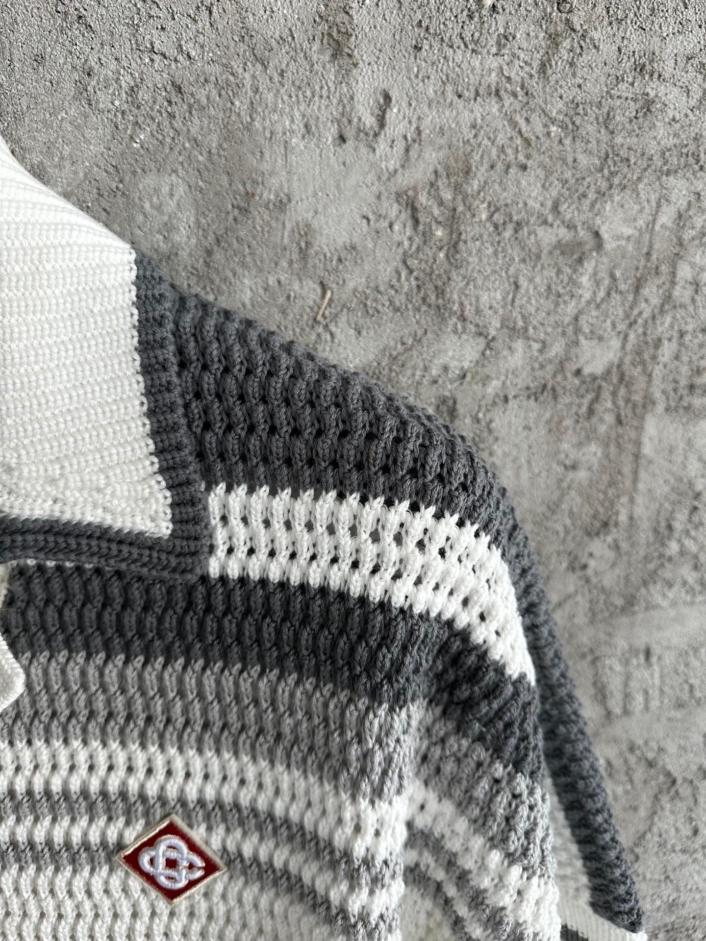 Ensemble casa B côtelé manches courtes grey crochet