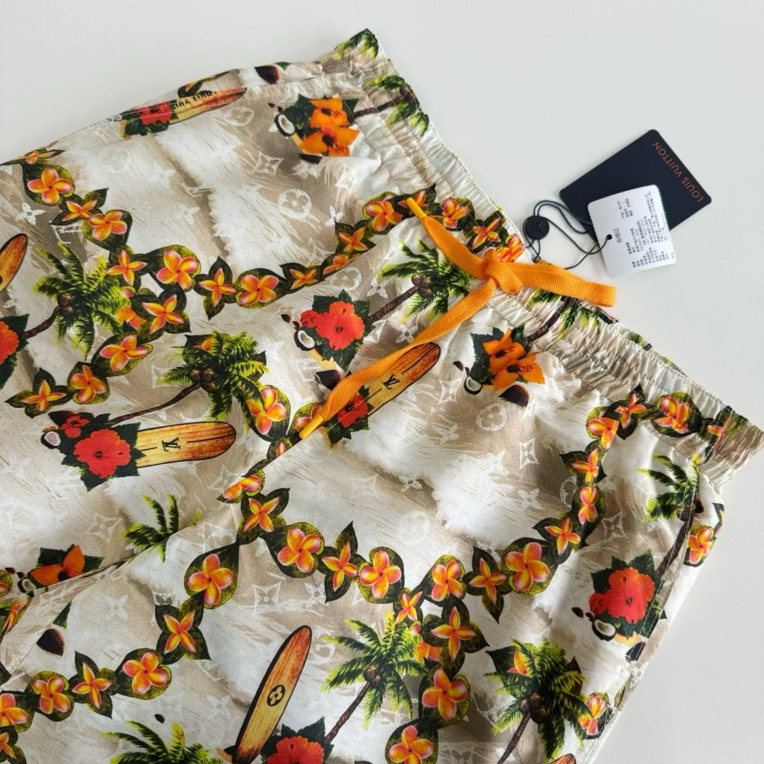 Ensemble Chemise lv manches courtes Monogram en soie