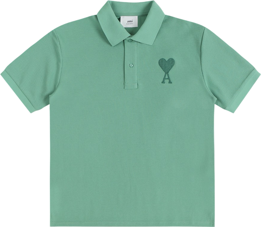 Polo vert à petit logo ami de cœur vert
