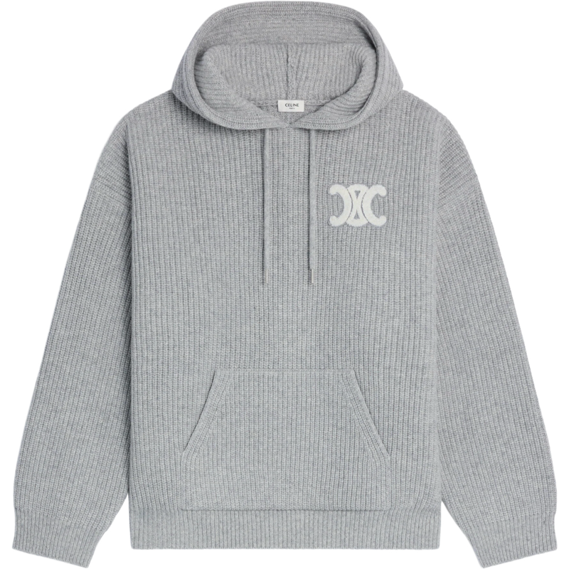 Pull capuche laine côtelé Celin