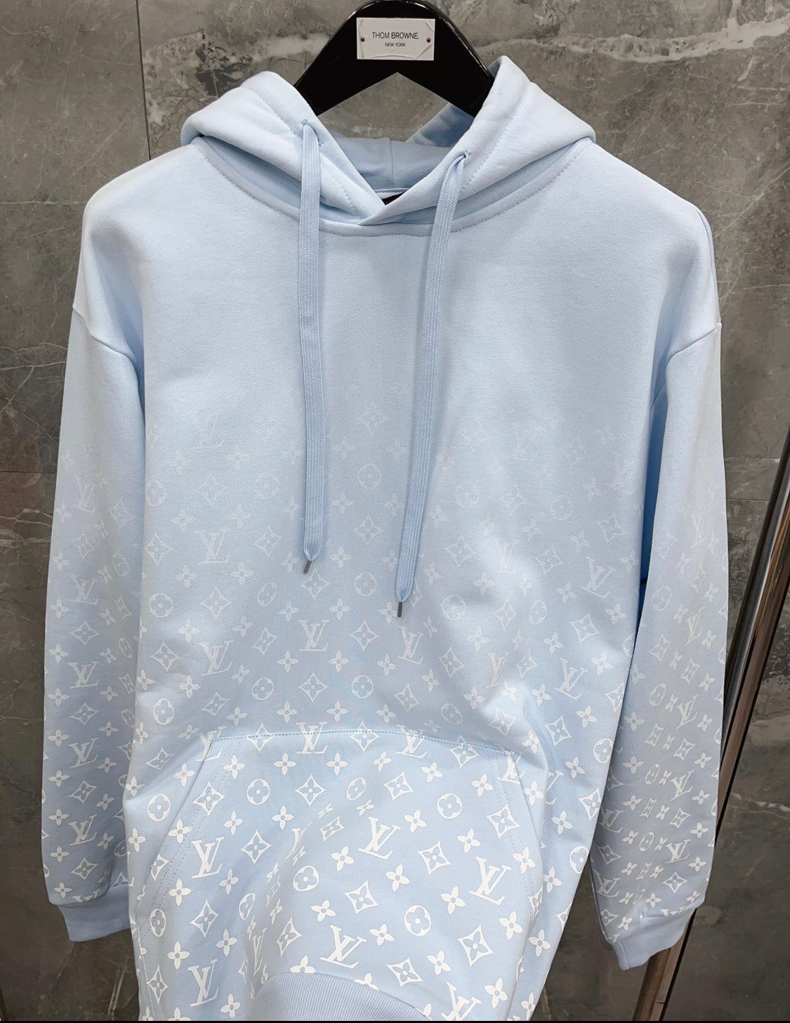 Sweat Lv facture blue sky / white