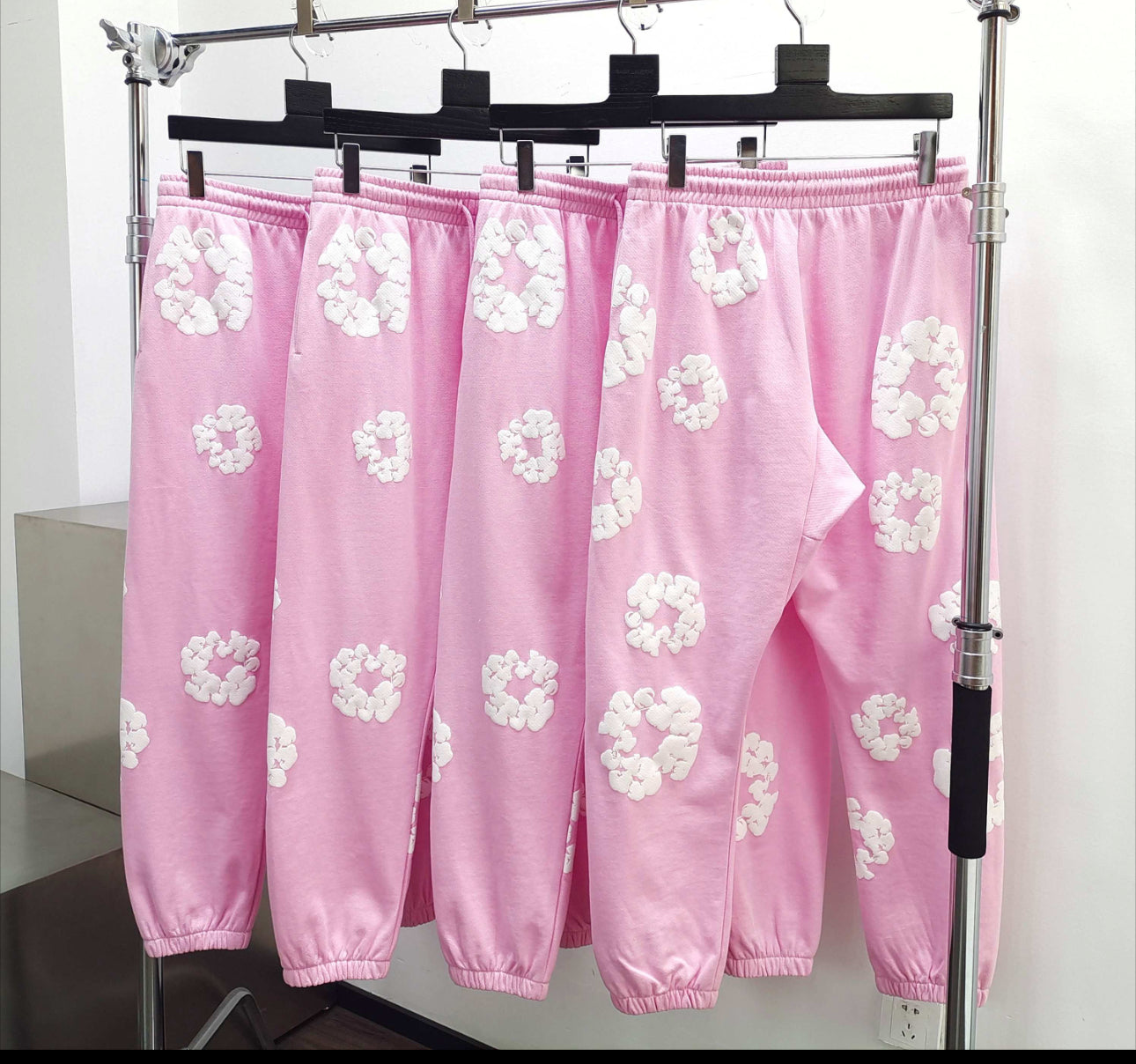 Denim Trs - pantalon en Coton à imprimé graphique - rose