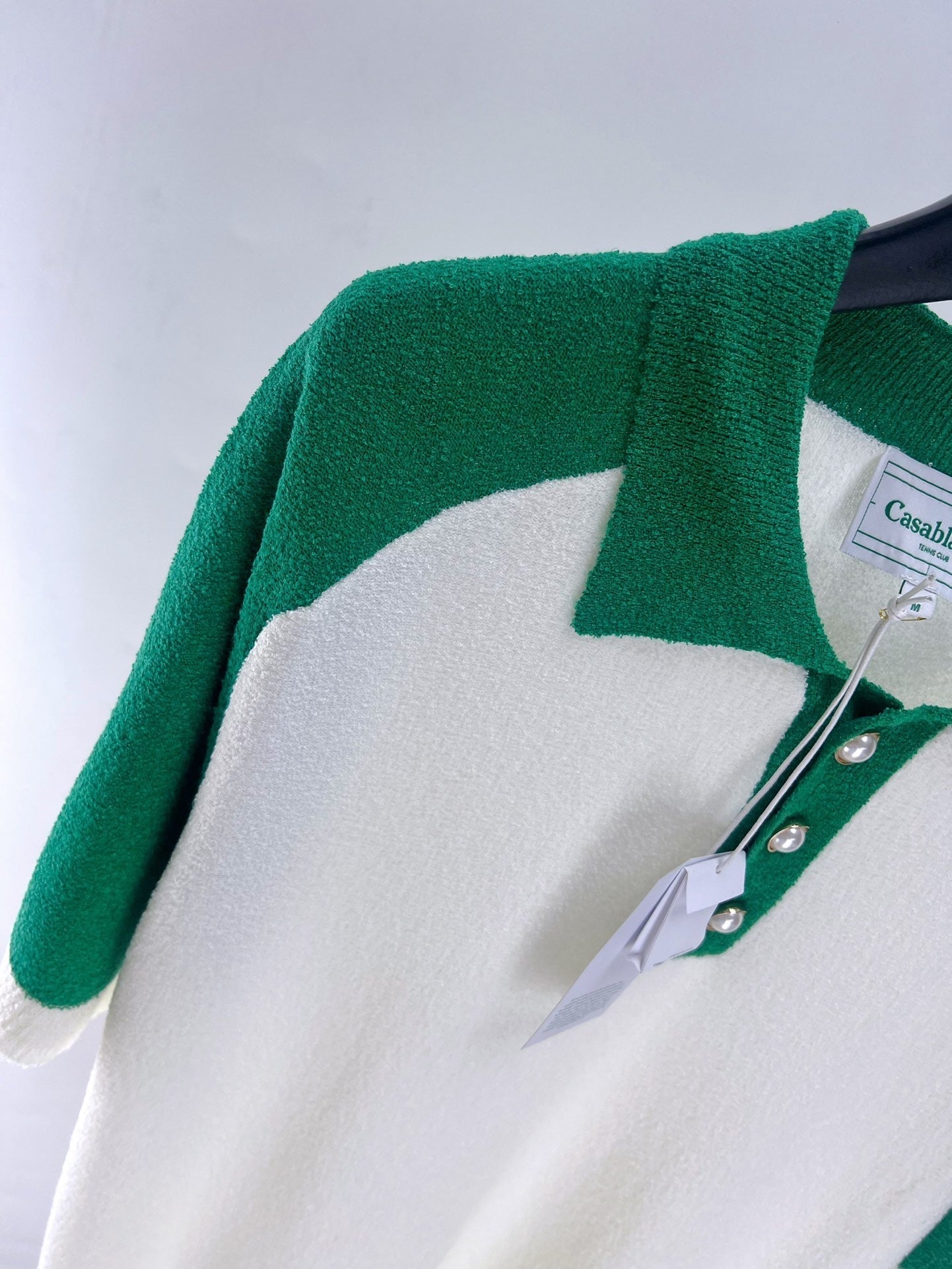 Casab tweed polo shirt with logo patch