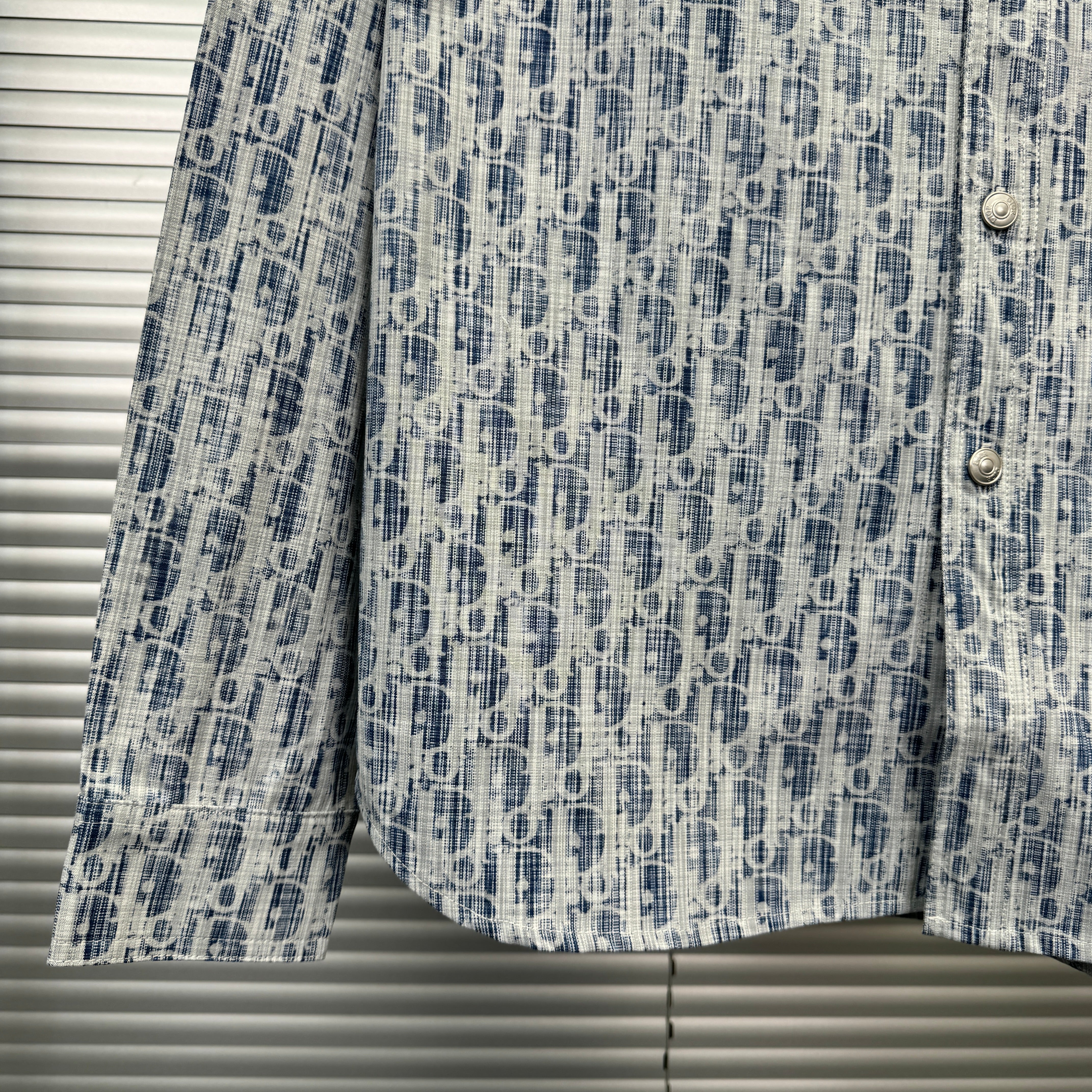 Surchemise Denim CD Oblique coton bleu et blanc