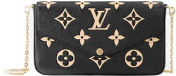 Pochette felicie noir toile facture.