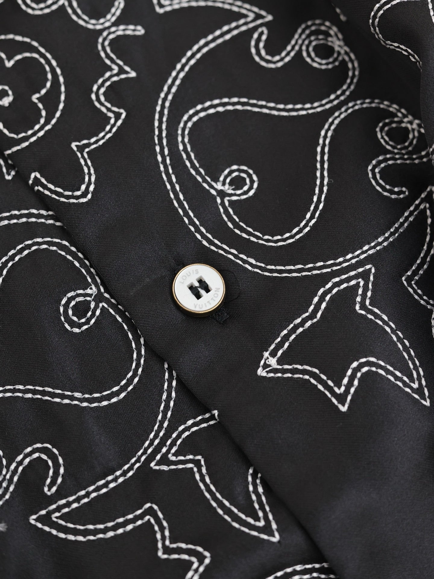 Chemise lv manches courtes imprimée en soie