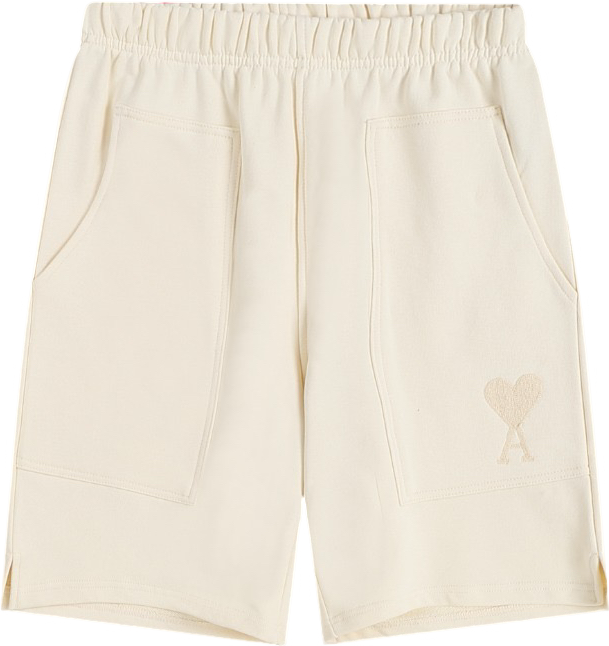 Short beige à petit logo ami de cœur beige