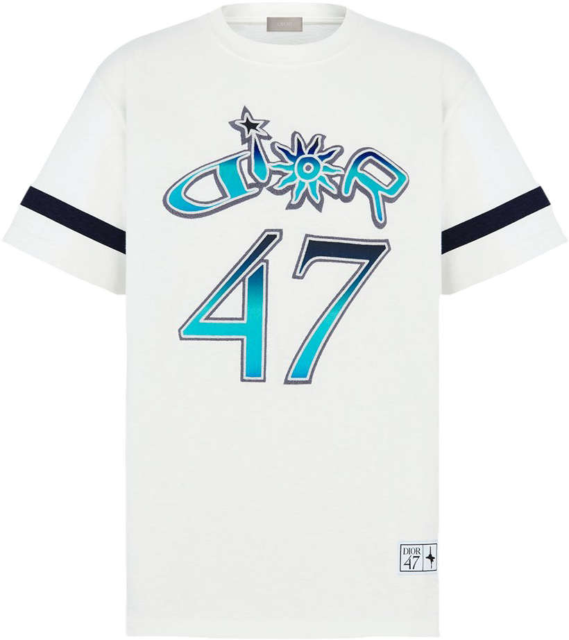 T-shirt CD AND LEWIS HAMILTON, coupe relax Jersey flammé de coton blanc